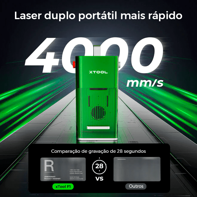 Velocidade de gravação do gravador a laser xtool f1 - xtool brasil