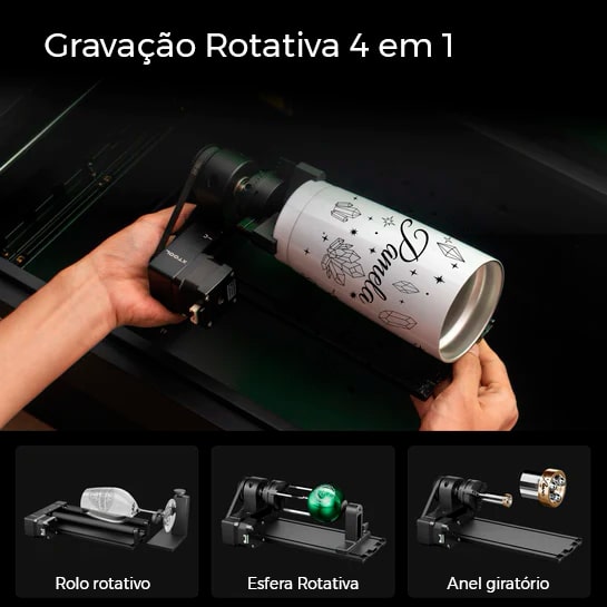 Acessório de gravação rotativa RA2 Pro - Blog xTool Brasil