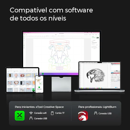 xtool creative space e lightburn - blog xtool brasil