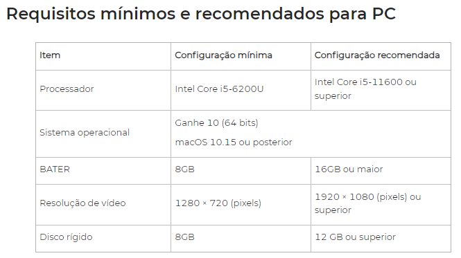 requisitos minimos para xtool creative space